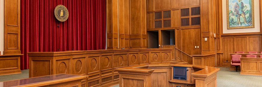 architectural photography of trial court interior view